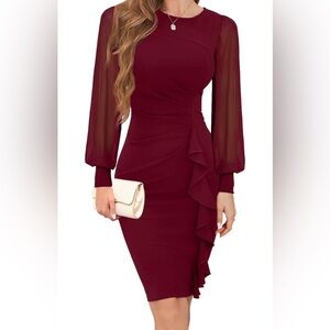 Elegant Burgundy Dress